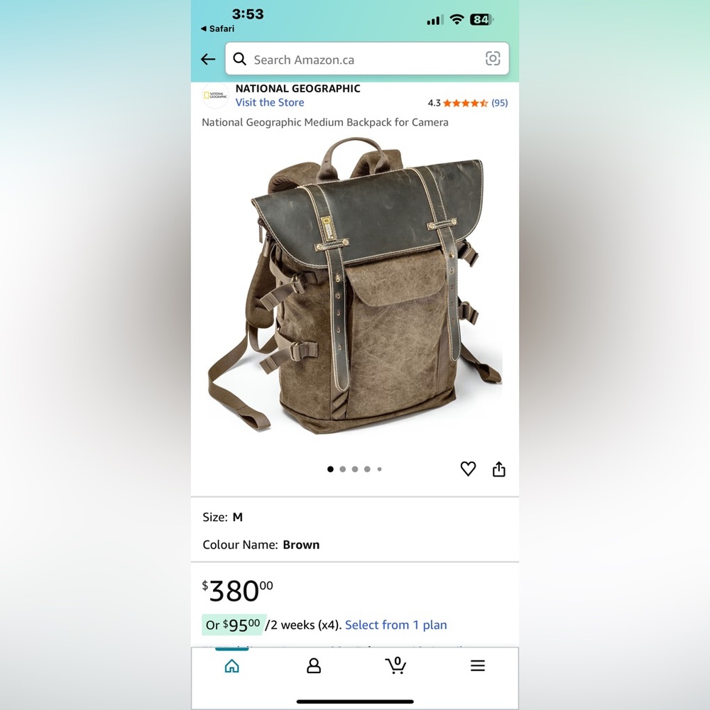 National Geographic Africa, probably, camera & laptop backpack. DSLR mirrorless